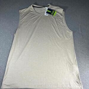 DSG Dicks Sporting Goods Men's Medium Beige Ribbed Tank Top Active Moisture Wick